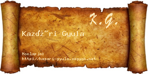 Kazári Gyula névjegykártya
