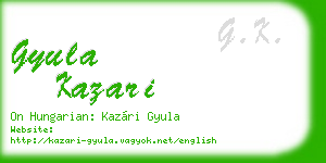 gyula kazari business card