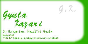 gyula kazari business card
